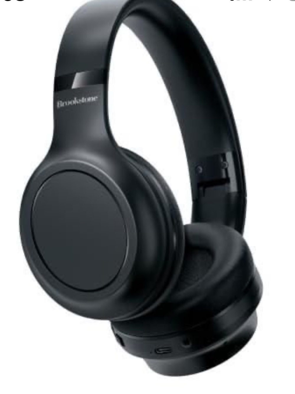 Brookstone Sound Shield ANC Wireless Over-Ear
Headphones, Bluetooth 5.3, Black